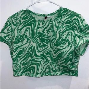 green marble crop top